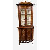 Antique Edw Inlaid Mahogany Corner Cabinet image