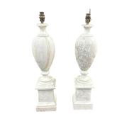 Antique Style Pair of Alabaster Table Lamps image
