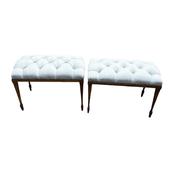 Antique Pair of Edw Rosewood Newly Upholstered Dressing Stools image