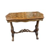 Antique 19C Burr Walnut Foldover Games Table image