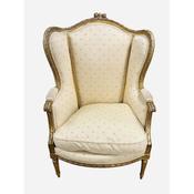 Antique 19C Gilt Upholstered Armchair image