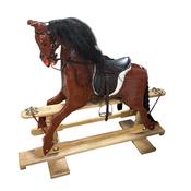 Vintage Hand Painted Rocking Horse on Stand image