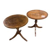 Antique Style Pair of Burr Walnut Wine Table on Tripod Base image