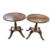 Antique Style Pair of Yew Wood Wine Tables image