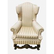 Antique Edw Walnut Upholstered Wingback Armchair image