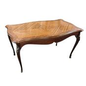 Antique Style French Inlaid Mahogany Serpentine Coffee Table image