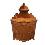 Antique 19C Satinwood Hand Painted Corner Cabinet image