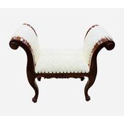 Antique Style Upholstered Gondola Stool image