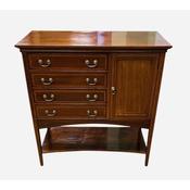 Antique Edw Inlaid Mahogany Music Cabinet image