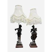 Pair of French Spelter Table Lamps image