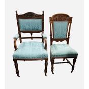 Antique Set of 19C Dining Room Chairs 6+2 image