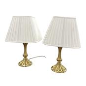 Pair of Vintage Brass Lamps &amp; Shades image