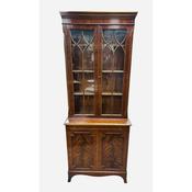 Antique Style Bevan Funnell Slimline 2 Door Bookcase with Brush Slide image