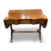 Antique Style Burr Walnut Serpentine Front Sofa Table image
