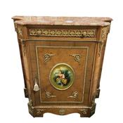 Antique Style French Marble Top Hand Painted Serve Cabinet image