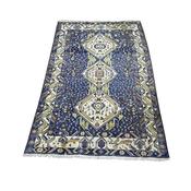 Hand Made Persian Runner , Navy Ground , 3 Central Medallions image