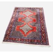 Handmade Wool Rug with Pink &amp; Blue Border with 3 Central Medallions image