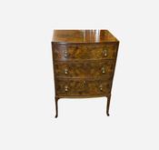 Antique Edwardian Burr Walnut Bow Front Chest Of Drawers By Maple &amp; Co image