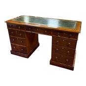 Antique Victorian Green Leather Top Desk image