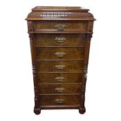 Antique Victorian Burr Walnut Wellington Chest image