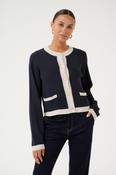 Aio Annemarie Cardigan in Dress Blues Solid