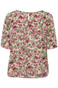 Marrakech Blouse in Raspberry Wine Flower Red image