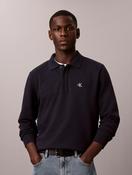Calvin Klein Cotton Terry Polo Sweatshirt in Dark Sapphire image