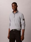 Calvin Klein Cotton Terry Quarter Zip Sweatshirt in Steel Grey image