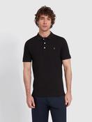 Farah Blanes Slim Fit Organic Cotton Polo Shirt - Black