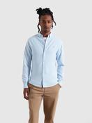 Farah  Brewer Slim Fit Organic Cotton Oxford Shirt in Light Blue image