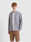 Farah Brewer Slim Fit Organic Cotton Oxford Shirt in Navy Fleck