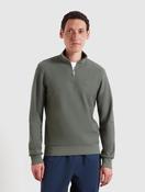 Farah Conrad Textured Quarter Zip Sweatshirt in Rosemary image