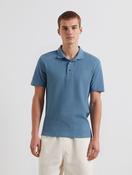 Farah Forster Waffle Knit Polo Shirt - Storm Blue