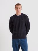 Farah Knight Cable Knit Sweater in True Navy image