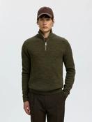 Selected Berg Zip Knit in Dark Green image