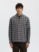 Selected Cole Cotton Shirt in Brown Check image