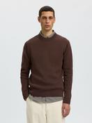 Selected Dane Crew Neck Pullover in Dark Brown