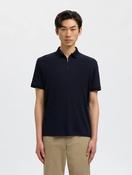 Selected Fave Zip Polo Shirt in Sky Captain image