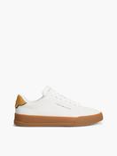 Tommy Hilfiger Leather Logo Court Trainers in Ecru image