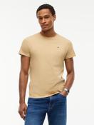 Tommy Jeans Flag Embroidery Extra Slim Jersey T-Shirt in Sand image