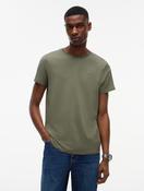 Tommy Jeans Flag Embroidery Extra Slim Jersey T-Shirt in Khaki image