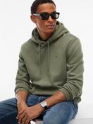 Tommy Jeans Flag Embroidery Fleece Hoody in Khaki