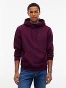 Tommy Jeans Flag Embroidery Fleece Hoody in Wine