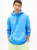 Tommy Jeans - Linear Logo Embroidery Kangaroo Pocket Hoody - Blue
