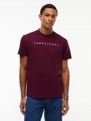 Tommy Jeans Linear Logo Jersey T-Shirt in Burgundy image