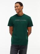 Tommy Jeans Linear Logo Jersey T-Shirt in Green image