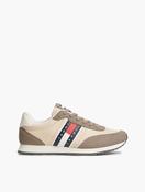 Tommy Jeans Logo Mixed Texture Trainers in Beige image