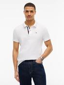 Tommy Jeans  Pure Cotton Slim Fit Polo Shirt in White image