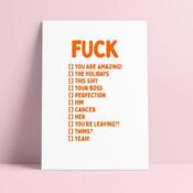 "F*ck..." Multifunctional Postcard