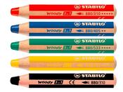 Woody 3 in 1 | Thick Super Soft Pencils | 5 Colours